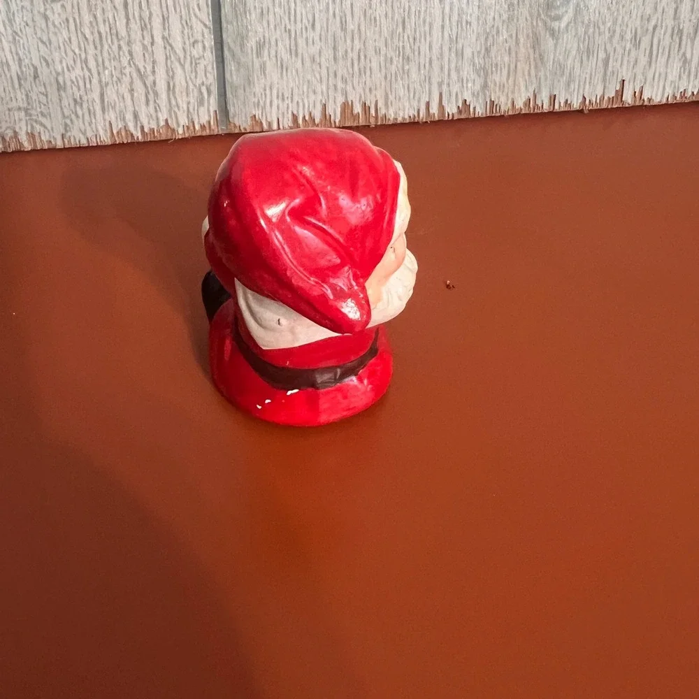 Vtg Ceramic Santa Claus Gnome Figurine candle Hugger‎ Japan Christmas Decor 3.5